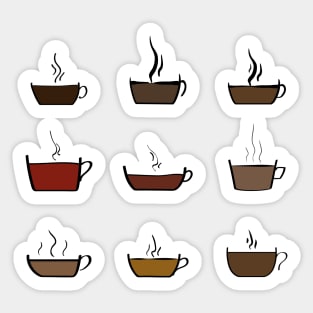 Set of Coffee and Tea Cups Sticker